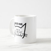 Cute Cat Quote Gift Watch out, ik ben Zuster Cat L Koffiemok (Voorkant links)