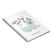 Cute Cat Quote | Levensduur is een aangepaste naam Notitieboek (Rechterzijde)