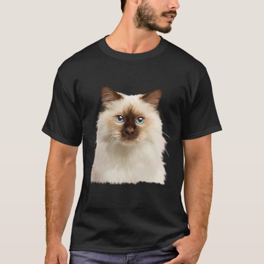Cute Cat Ragdoll Cat Face T-shirt (Voorkant)