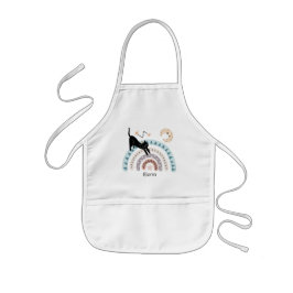 Cute Cat Rainbow Unicorn - Aangepaste naam Kinder Schort