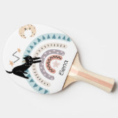 Cute Cat Rainbow Unicorn - Aangepaste naam Tafeltennisbatje (Zijkant)