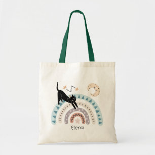 Cute Cat Rainbow Unicorn - Aangepaste naam Tote Bag