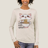 Cute Cat Ramen Tee - Slurp, Purr, Repeat Tri-Blend Shirt (Voorkant)