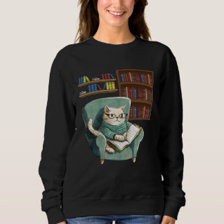 Cute Cat Reading Book Bookworms Cat  Reading Trui
