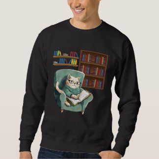 Cute Cat Reading Book Bookworms Cat  Reading Trui