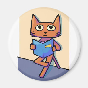 Cute Cat Reading Book Magneet