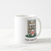 Cute Cat Reading Glasses Coffee Shelf Art Mug Koffiemok (Voorkant rechts)