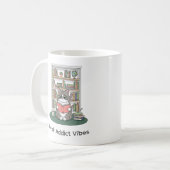 Cute Cat Reading Glasses Coffee Shelf Art Mug Koffiemok (Voorkant links)