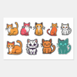 Cute Cat Rechthoekige Sticker