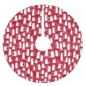 Cute Cat Red en White Kerstboom Rok (Voorkant)