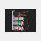 Cute Cat Reindeer Light Christmas Cat Funny Santa  Fleece Deken (Voorkant (Horizontaal))