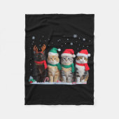 Cute Cat Reindeer Light Christmas Cat Funny Santa  Fleece Deken (Voorkant)