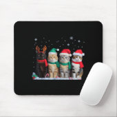Cute Cat Reindeer Light Christmas Cat Funny Santa  Muismat (Met muis)