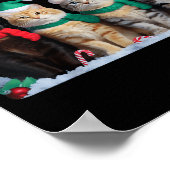 Cute Cat Reindeer Light Christmas Cat Funny Santa  Poster (Hoek)