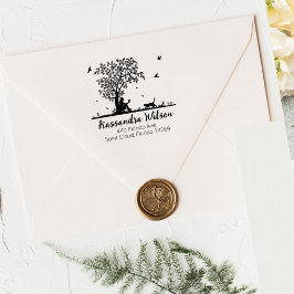 Cute Cat Return-adres Rubberstempel