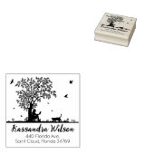 Cute Cat Return-adres Rubberstempel (Gestempeld)