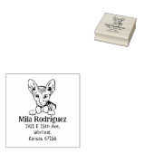Cute Cat Return-adres Rubberstempel (Gestempeld)