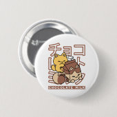 Cute Cat Riding Chocolate Milk Carton Kawaii Art Ronde Button 5,7 Cm (Voorkant /achterkant)