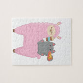Cute Cat Riding Llama puzzel (Horizontaal)