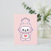 Cute Cat Robot Briefkaart (Staand voorkant)