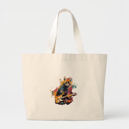 cute cat rocks tar design grote tote bag (Voorkant)