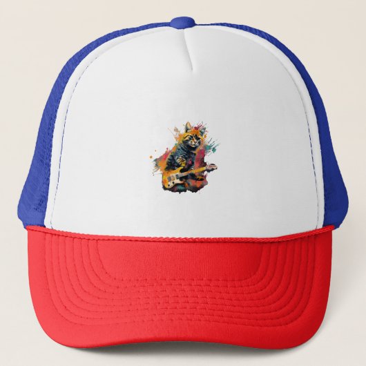cute cat rocks tar design  trucker pet (Voorkant)