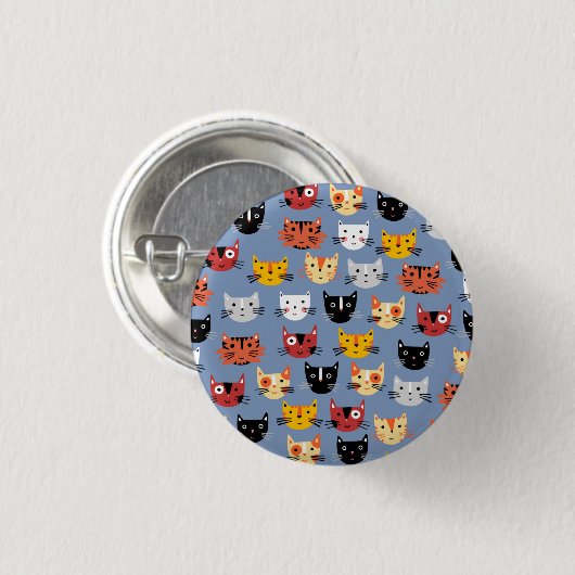 Cute Cat Ronde Button 3,2 Cm (Voorkant /achterkant)