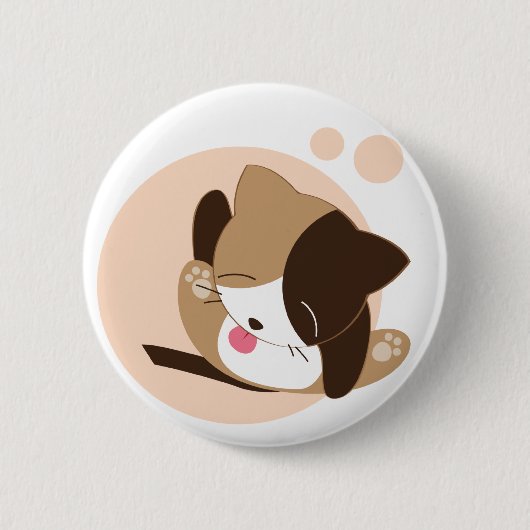 Cute Cat Ronde Button 5,7 Cm (Voorkant)