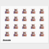 Cute Cat Ronde Sticker (Vel)