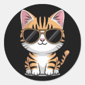 Cute cat ronde sticker (Voorkant)