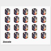 Cute Cat Ronde Sticker (Vel)