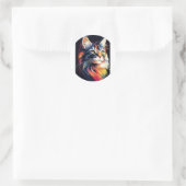 Cute Cat Ronde Sticker (Tas)