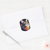 Cute Cat Ronde Sticker (Envelop)