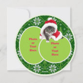 Cute Cat Round Kerstmis Kaart (Achterkant)