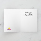 Cute Cat roze Kat Eieren Black Cat Happy Paast Feestdagen Kaart (Binnen)