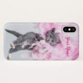 Cute Cat roze pluim Case-Mate iPhone Case (Achterkant (horizontaal))