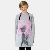 Cute Cat roze pluim Schort (Gedragen)