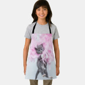 Cute Cat roze pluim Schort (Insitu)