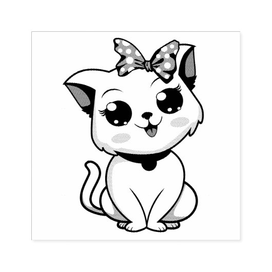 Cute Cat Rubberstempel (Afrduk)