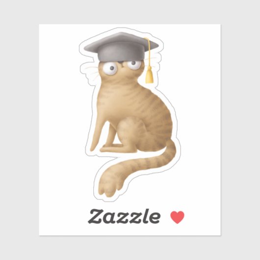 Cute Cat School Book Fun Reading Sticker (Vel)