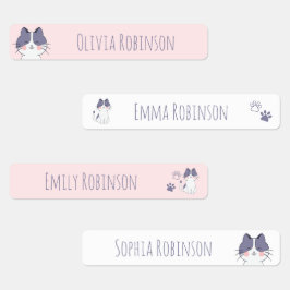 Cute Cat School Preschool Daycare Labels