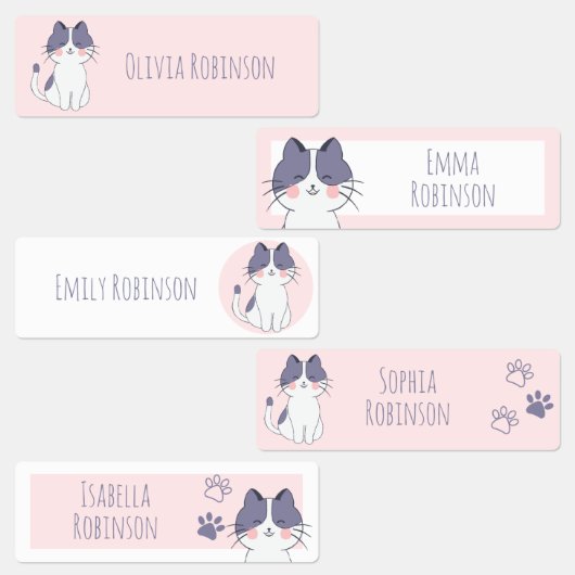 Cute Cat School Preschool Daycare Labels (Groep)