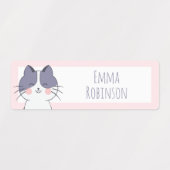 Cute Cat School Preschool Daycare Labels (Design 2)