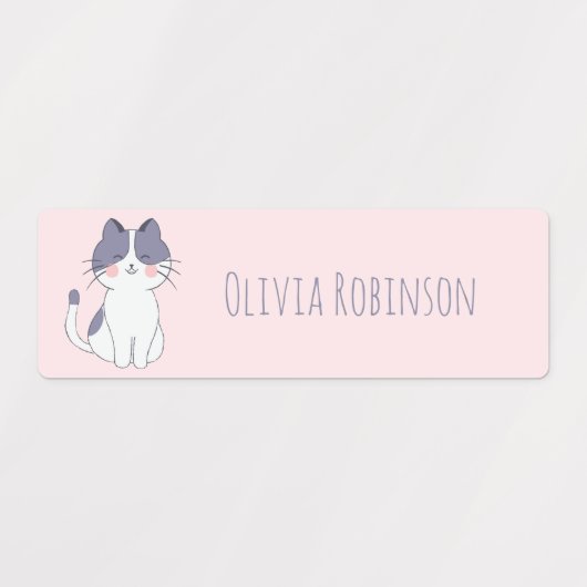 Cute Cat School Preschool Daycare Labels (Design 1)
