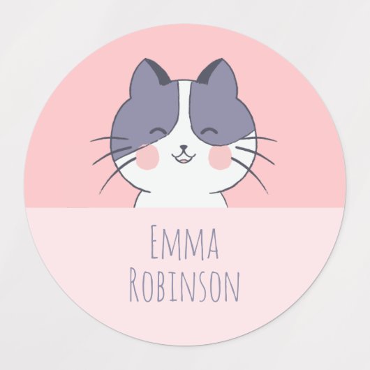 Cute Cat School Preschool Labels (Design 2)