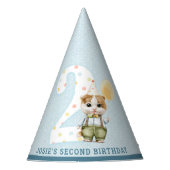 Cute Cat Second Birthday Party Pet Feesthoedjes (Voorkant)