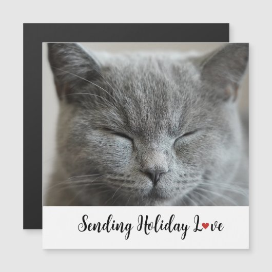 Cute Cat Sending Holiday Love (Voorkant / Achterkant)