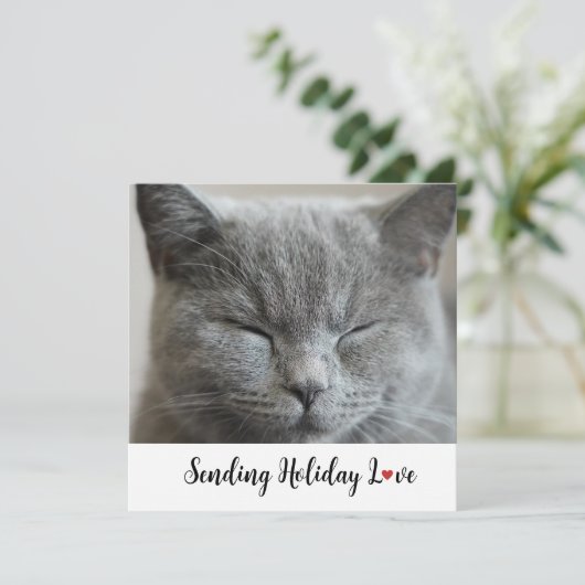 Cute Cat Sending Holiday Love (Staand voorkant)