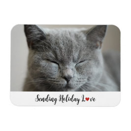 Cute Cat Sending Holiday Love Magneet
