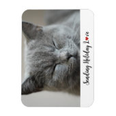 Cute Cat Sending Holiday Love Magneet (Verticaal)